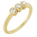 14K Yellow 1/5 CTW Natural Diamond Three-Stone Bezel-Set Ring     
